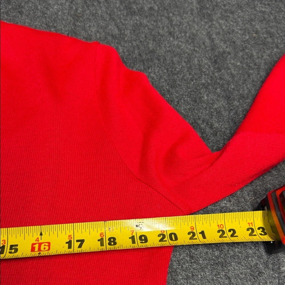 Ades of California Vintage Women's Red V-Neck Sweater with Floral Embroidery - Picture 6 of 7